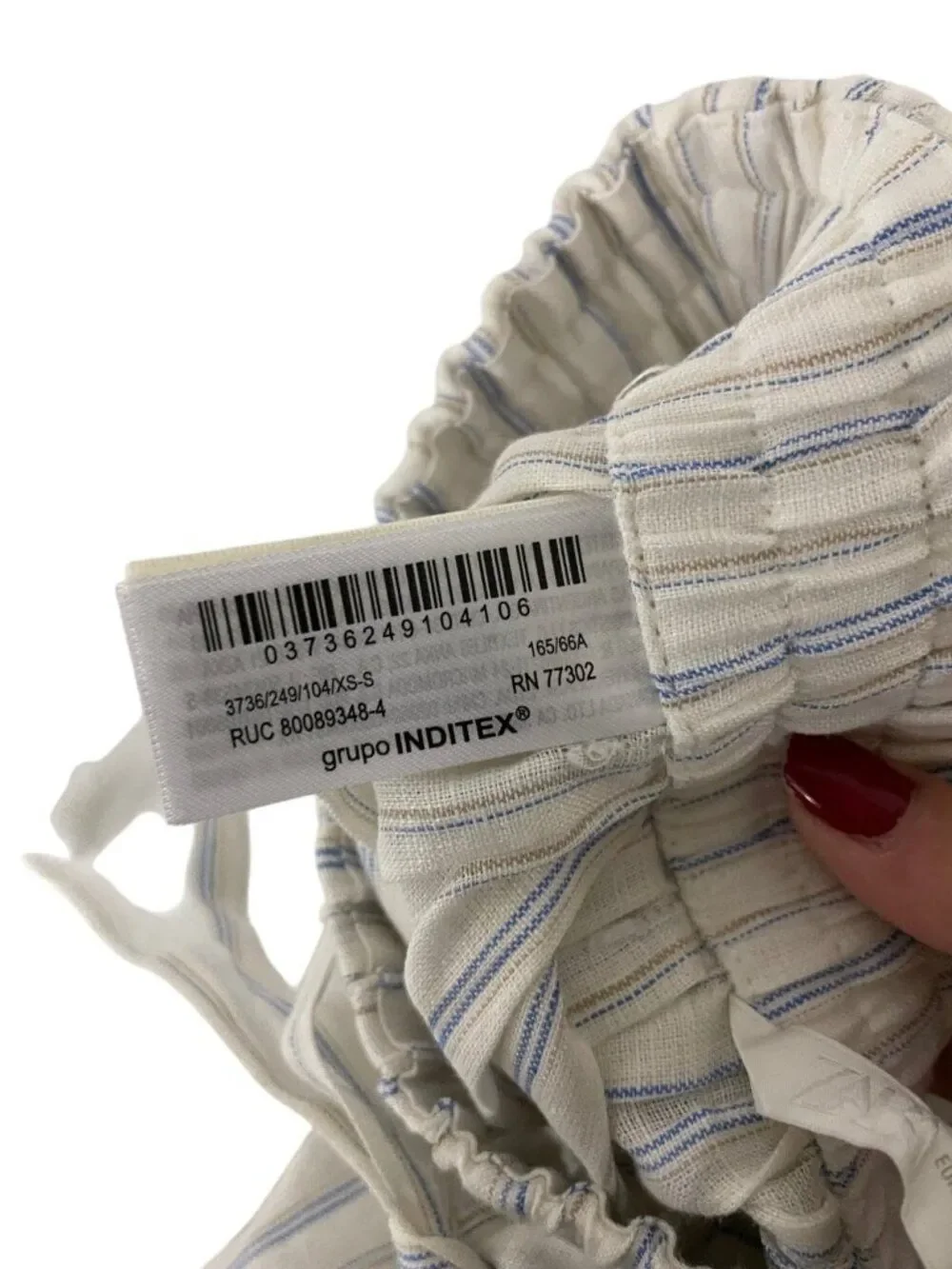 Zara ZW Womens Balloon Pants Trousers XS S White blue striped Linen 3736/249 NWT